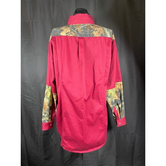 TrailCrest Men's Camo Hunting Shooting Shirt, Burgundy - Picture 3 of 9